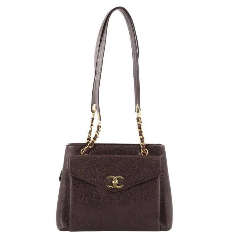 Chanel Vintage Front Pocket Tote Caviar Large