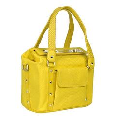 New VERSACE Yellow Python Handbag