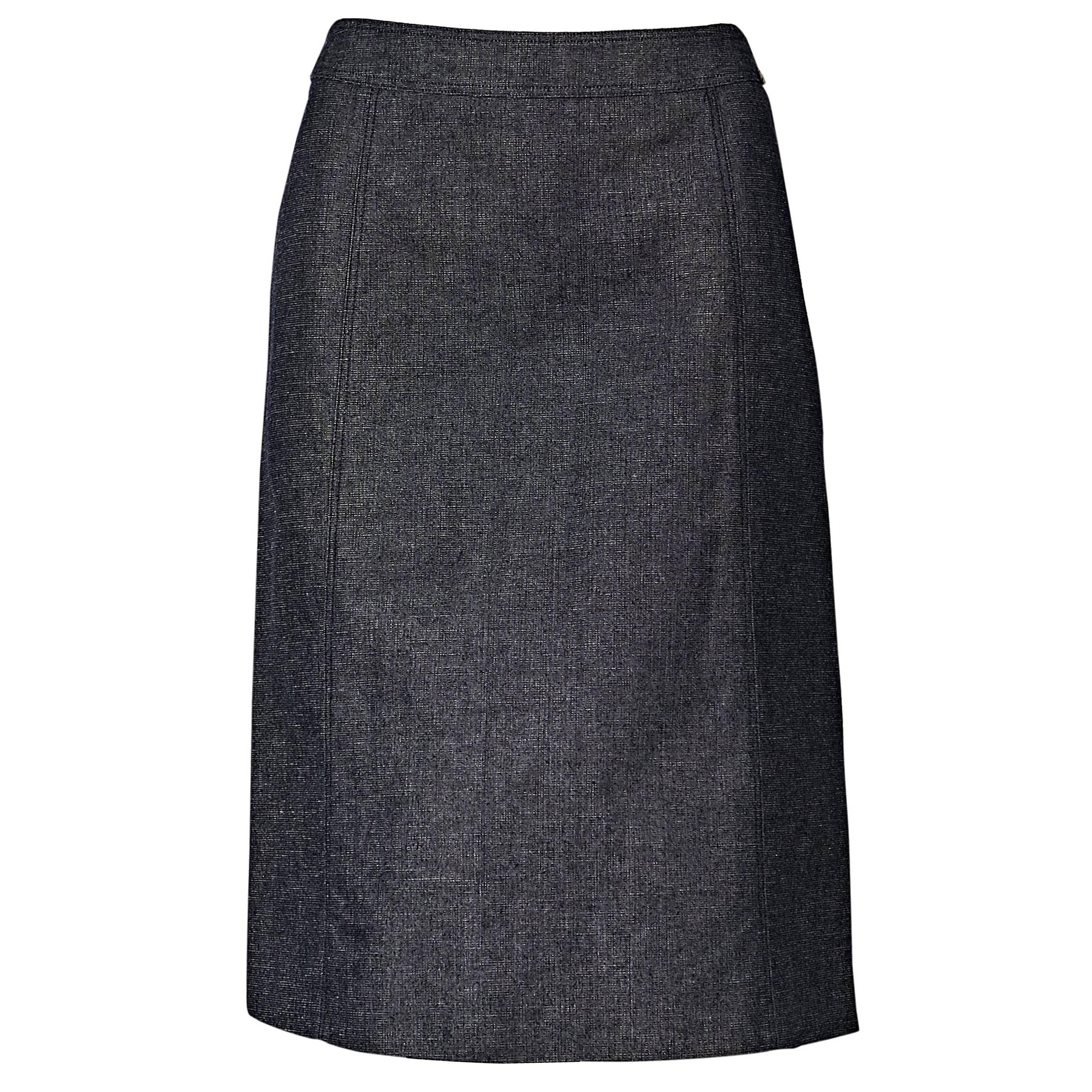 Blue Vintage Chanel Denim Skirt