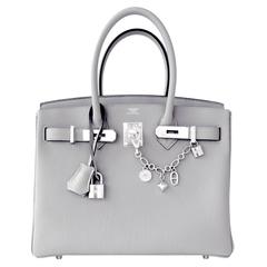 Hermes Gris Mouette New Grey 30cm Togo Birkin Bag Palladium So Chic For ...