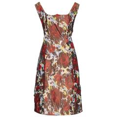 1960s Patricia Anne Silk Floral Dress 