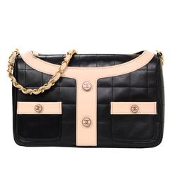 Chanel Black and Pink Cardigan Shoulder Bag
