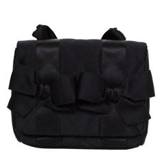 Chanel Vintage Black Satin Bow Crossbody Bag