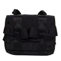 Chanel Vintage Black Satin Bow Crossbody Bag 2