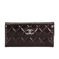 Chanel Black Quilted Patent Leather Wallet 10