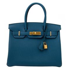 Bleu Cobalt Ostrich Birkin 30 Palladium Hardware, 2018, Handbags and  Accessories, 2022