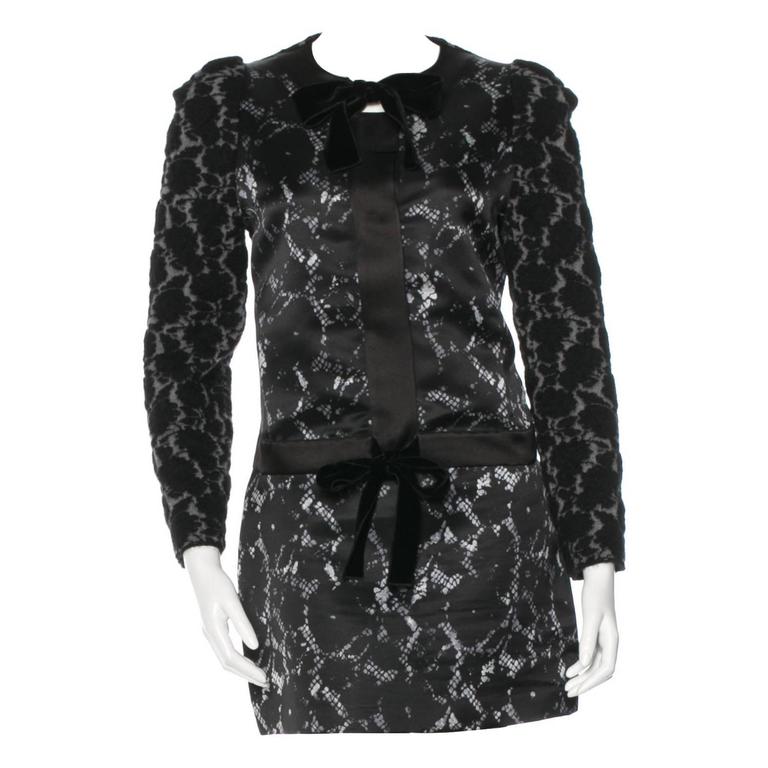 Louis Vuitton NEW Runway Black Lace Jacquard Evening Cocktail Skirt ...
