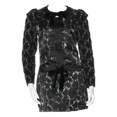 Louis Vuitton NEW Runway Black Lace Jacquard Evening Cocktail Skirt Jacket Suit