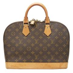 2000s Louis Vuitton Brown Classic Monogram Canvas Vintage Alma PM