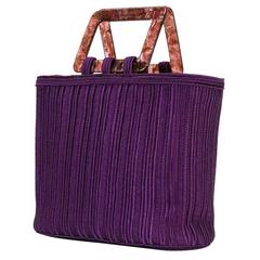 Rare Saint Laurent Purple Braided Tote Bag 3