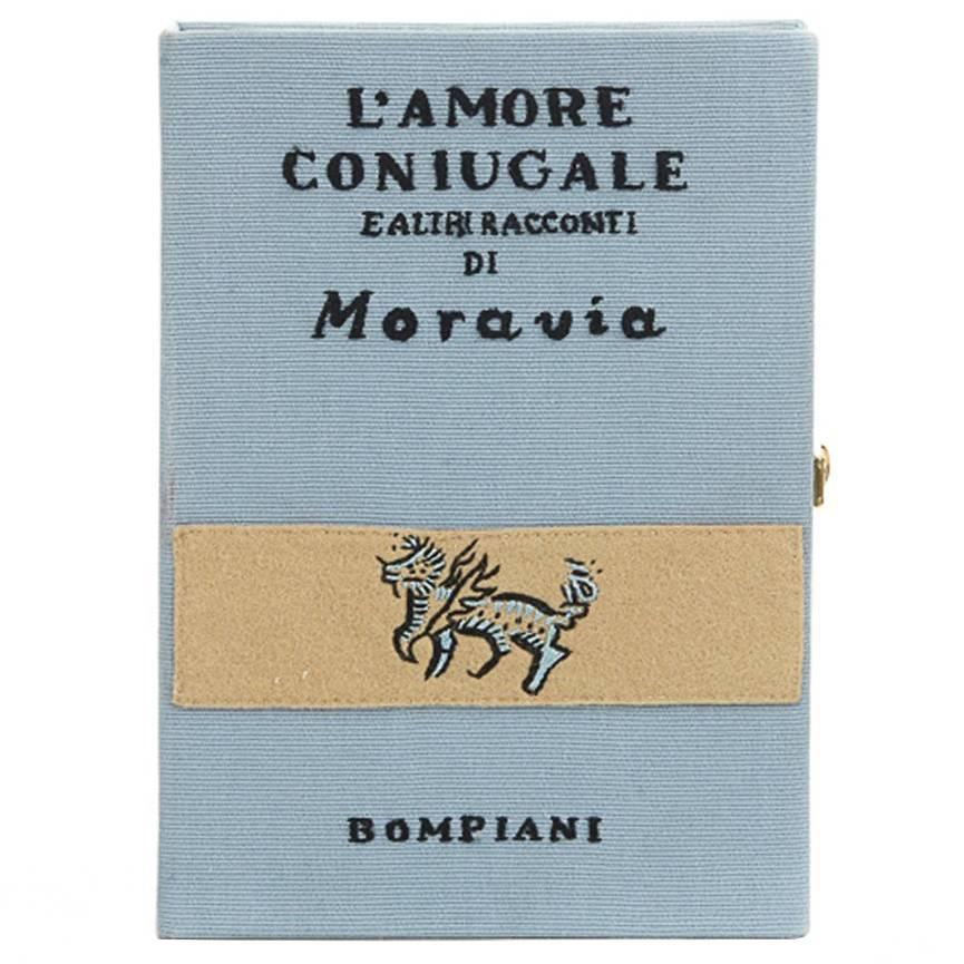Olympia Le-Tan Blue Fabric L'Amore Coniugale Book Clutch, circa 2015