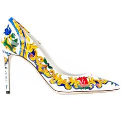 Dolce & Gabbana NEW & SOLD OUT Multi Color Leather Pumps Heels Shoes in Box