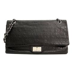 Chanel Black Lambskin Unlimited Maxi Jumbo Reissue Double Flap Shoulder Bag