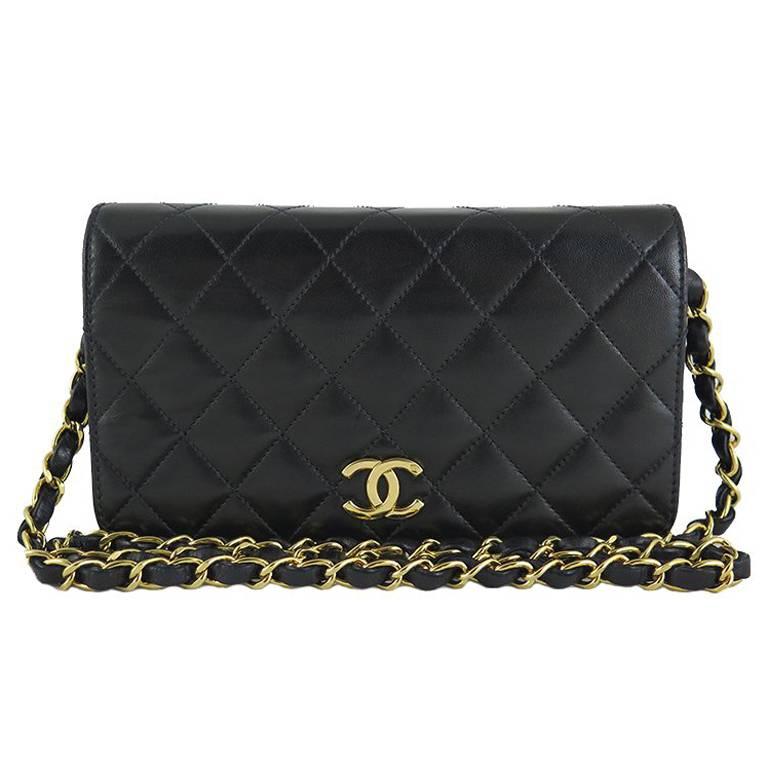 Chanel 3-way Black Lambskin Single Flap Evening Shoulder Bag