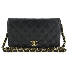 Chanel 3way Black Lambskin Single Flap Evening Shoulder Bag 12