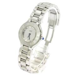 Cartier Silver Stainless Steel Chain Link Wrist Women's Watch in Box