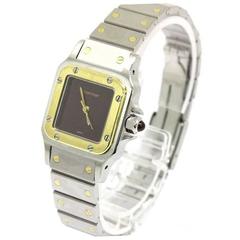 Cartier Stainless Steel Yellow Gold Accent Square Women's Wrist Watch