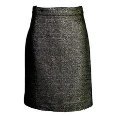 Sparkling Chanel Lesange Metallic Gold Gunmetal Skirt 2012-2013
