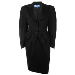 Iconic Thierry Mugler Black Wool Suit 11