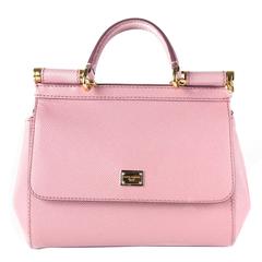 Dolce & Gabbana Shoulder Bag - Pink Miss Sicily Leather Satchel Small Handbag