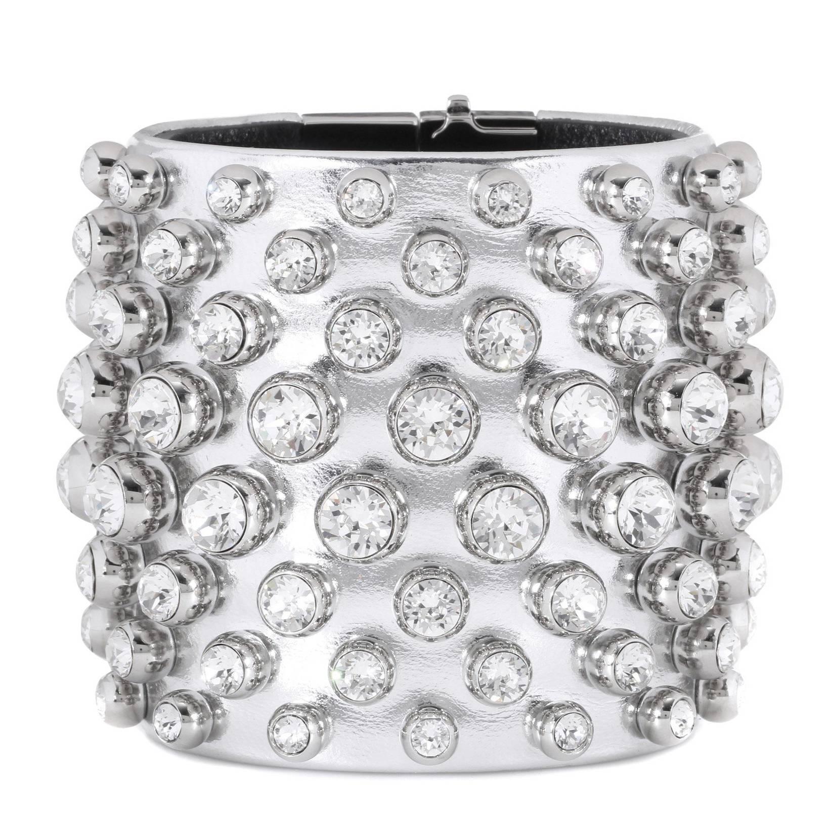 Tom Ford NEW & SOLD OUT Swarovski Crystal Leather Evening Cuff Bracelet