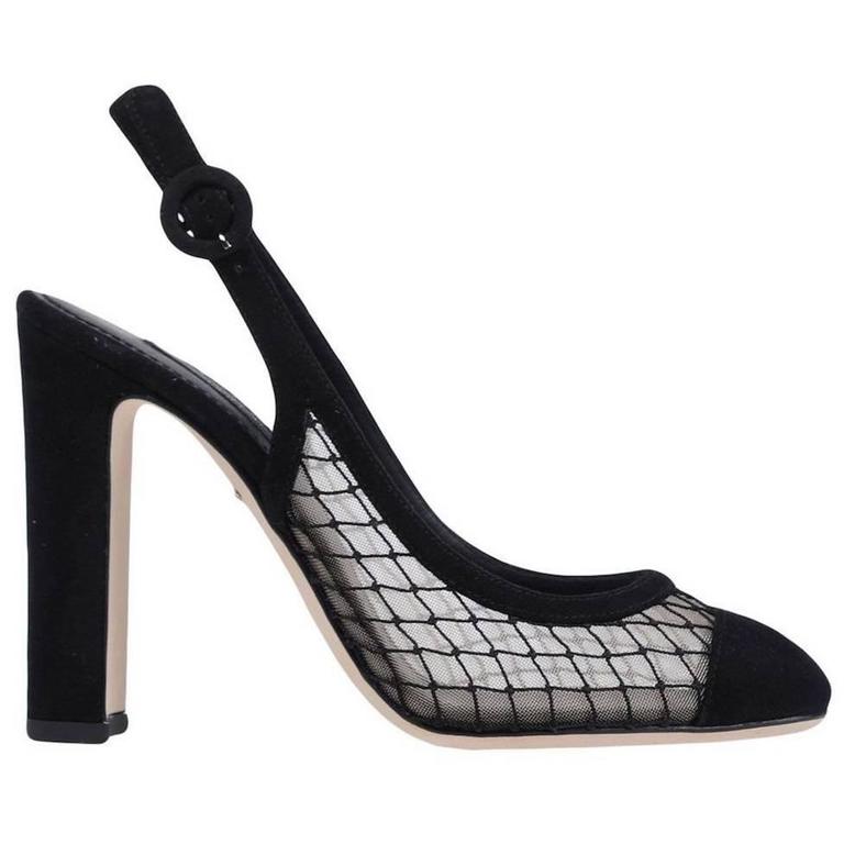 Dolce & Gabbana Black Mesh Ankle Strap Heels Pumps Shoes main image 1