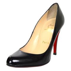 Christian Louboutin Black Patent Decolette 868 Almond Toe Pumps sz IT 36.5