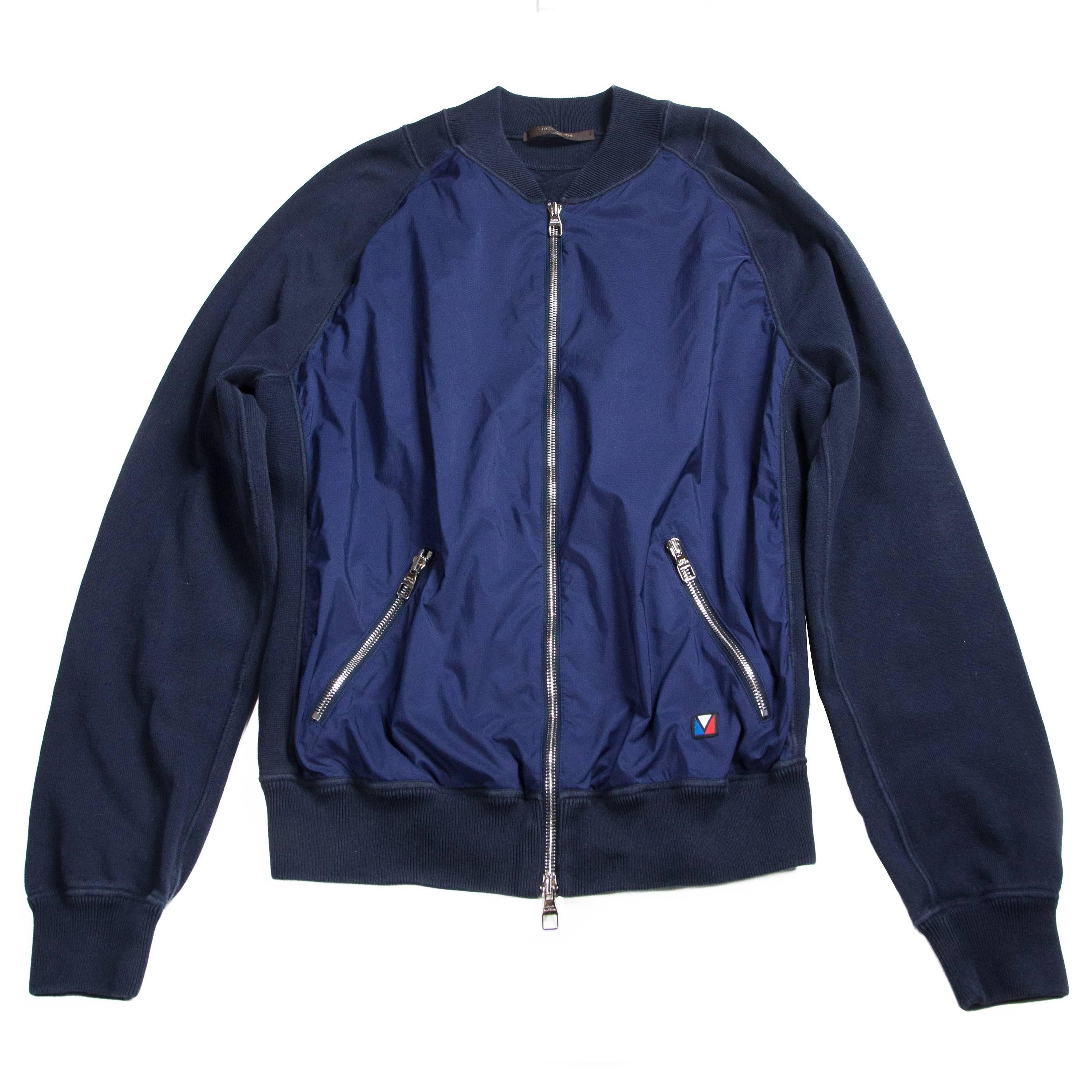 Louis Vuitton Bomber Jacket - Medium / Large - Blue Americas Cup Bomber Coat For Sale