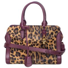 Alexander McQueen Leopard Print Ponyhair Lock Satchel Bag GHW For Sale ...