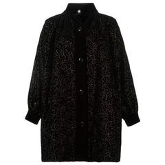 Iconic Saint Laurent Black Velvet Embroidered Coat 11