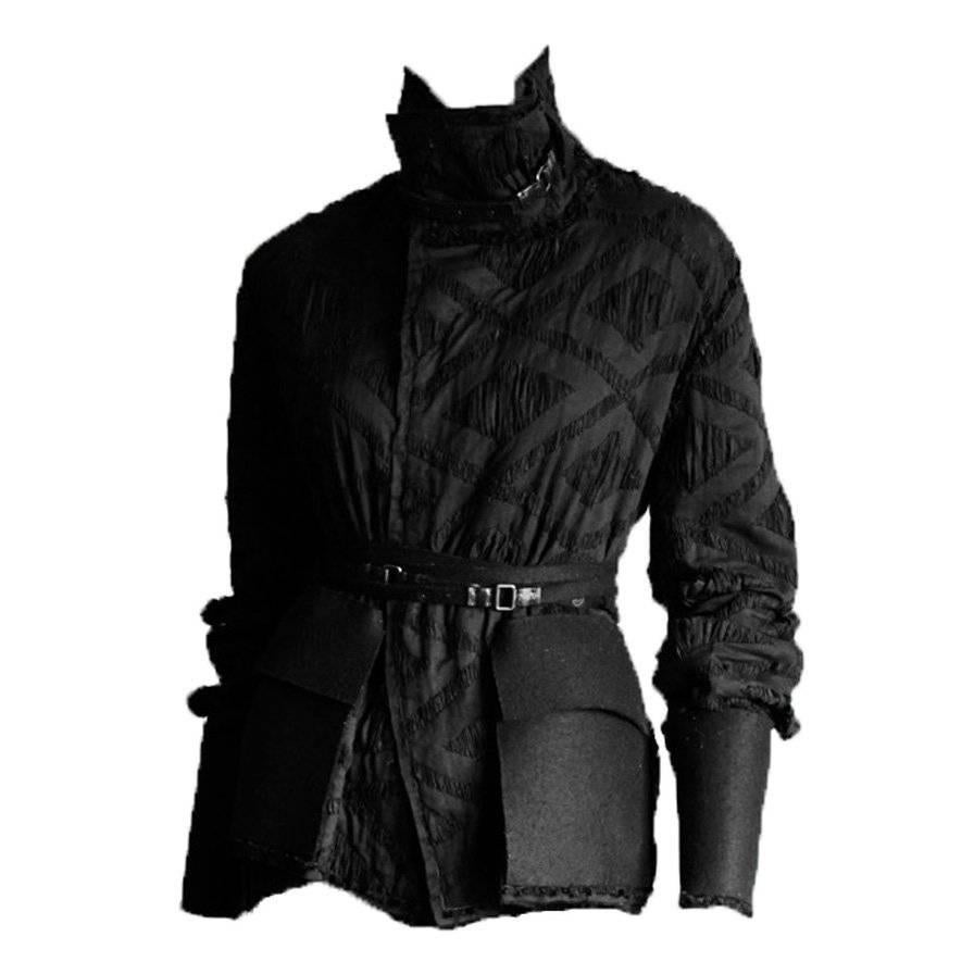 Amazing Tom Ford Gucci FW2002 Runway Collection Black Silk Kimono Jacket & Belt!