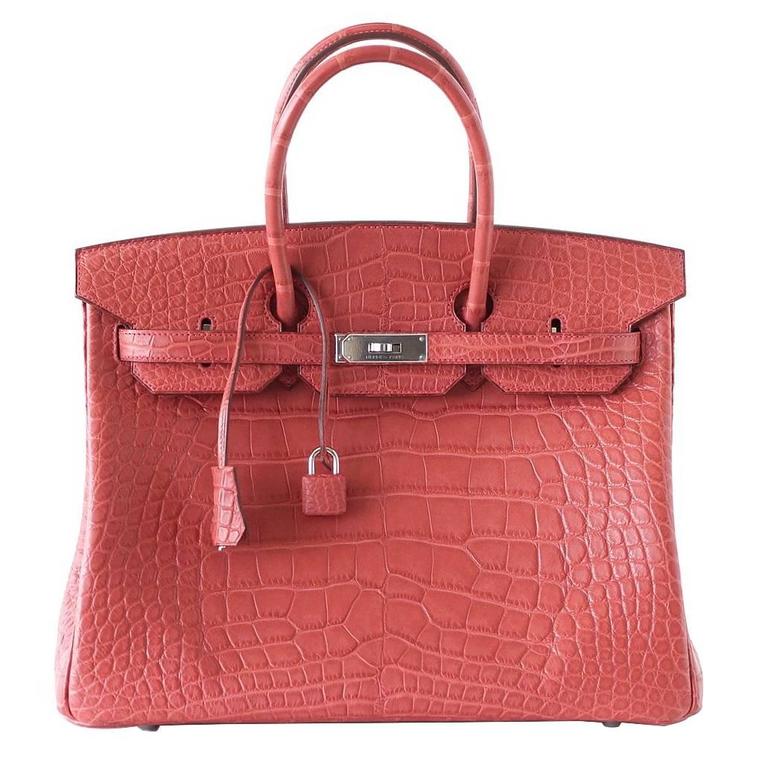 Hermes Indigo Matte Alligator Birkin Bag with Gold Hardware, 35cm