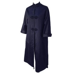 50s Classic Navy Asian Silk Coat Dress