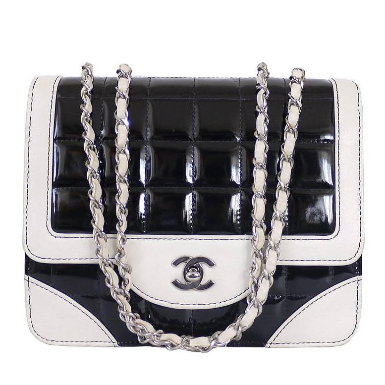 Vintage Chanel Bicolor Classic Flap Crossbody Shoulder Bag
