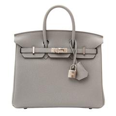 Brandneue Birkin 25 Gris Mouette Togo PHW