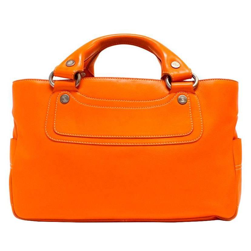 Celine Orange Leather Boogie Bag For Sale