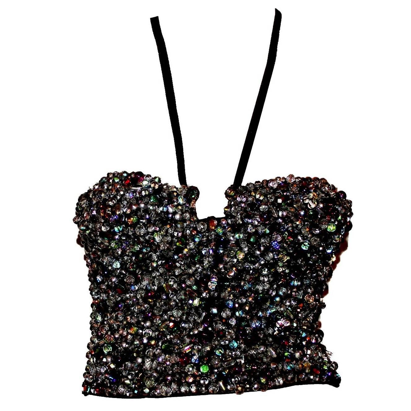 Amazing 1991 Dolce & Gabbana Beaded Corset Top 