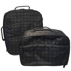 Chanel Black Nylon Traveline Carry-On Suitcase 2 Peice Travel Set