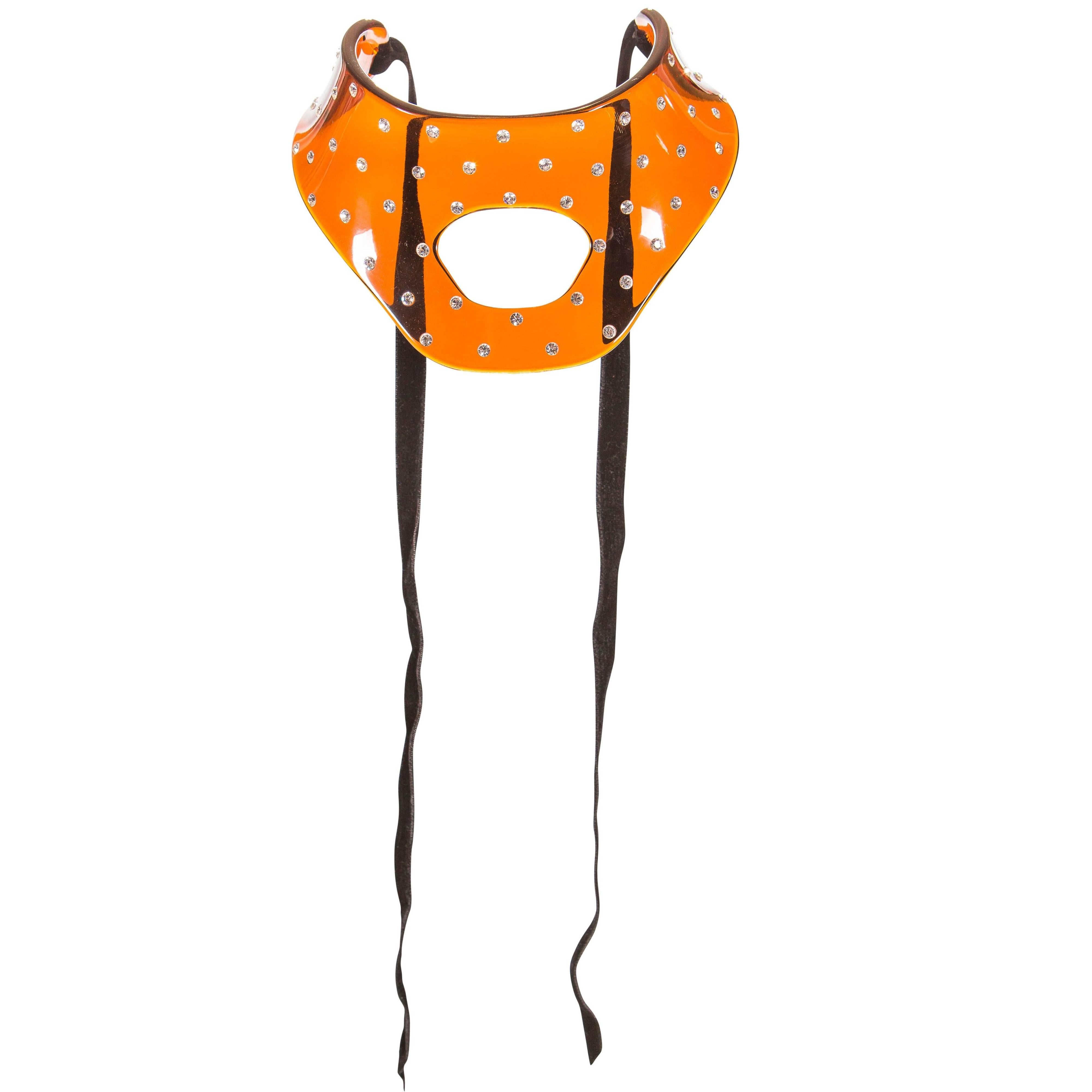 Tom Ford for Yves Saint Laurent Fall 2003 Brown/Orange Lucite Crystal Collar For Sale