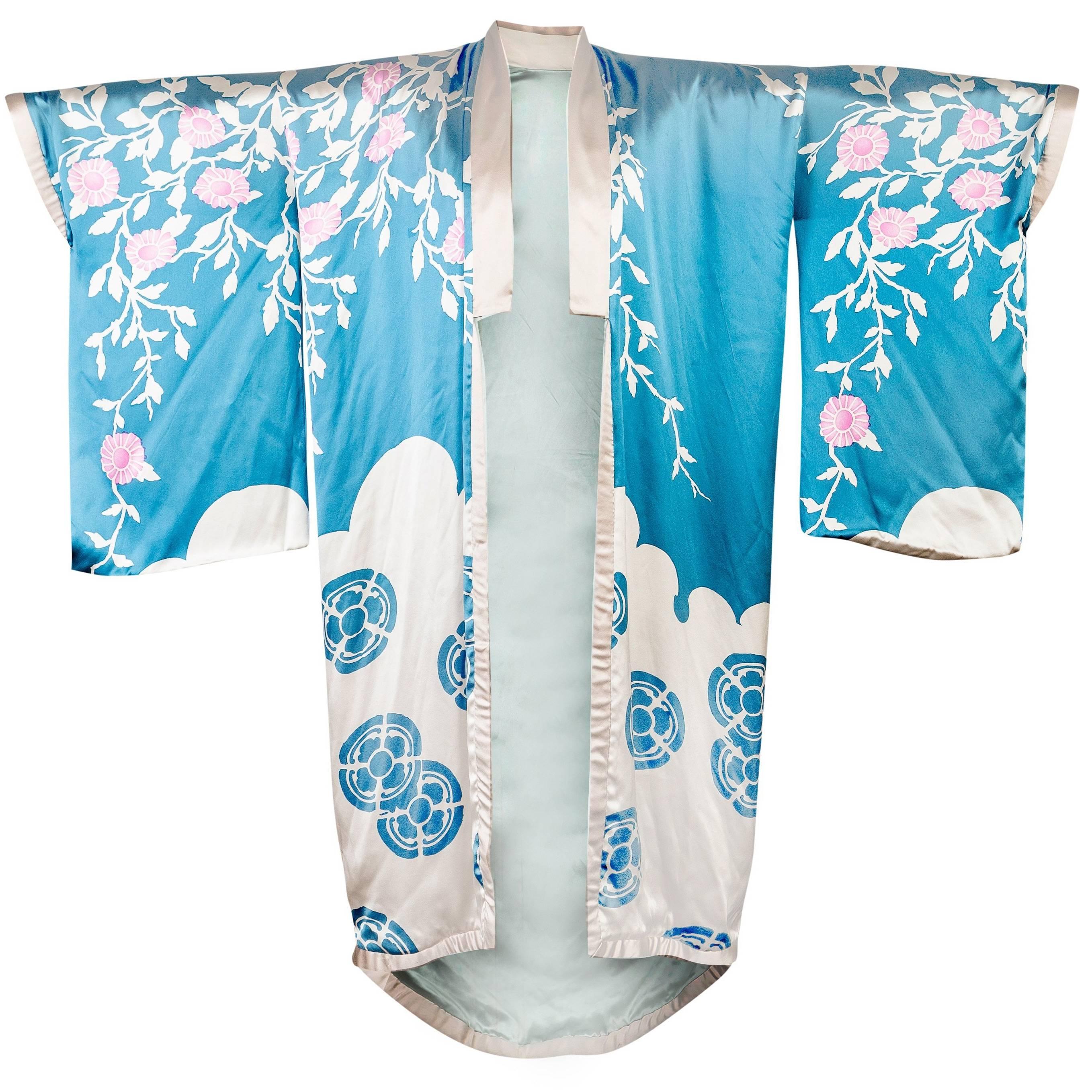 Tom Ford for Gucci Spring/Summer 2003 Menswear Blue Silk Kimono For Sale