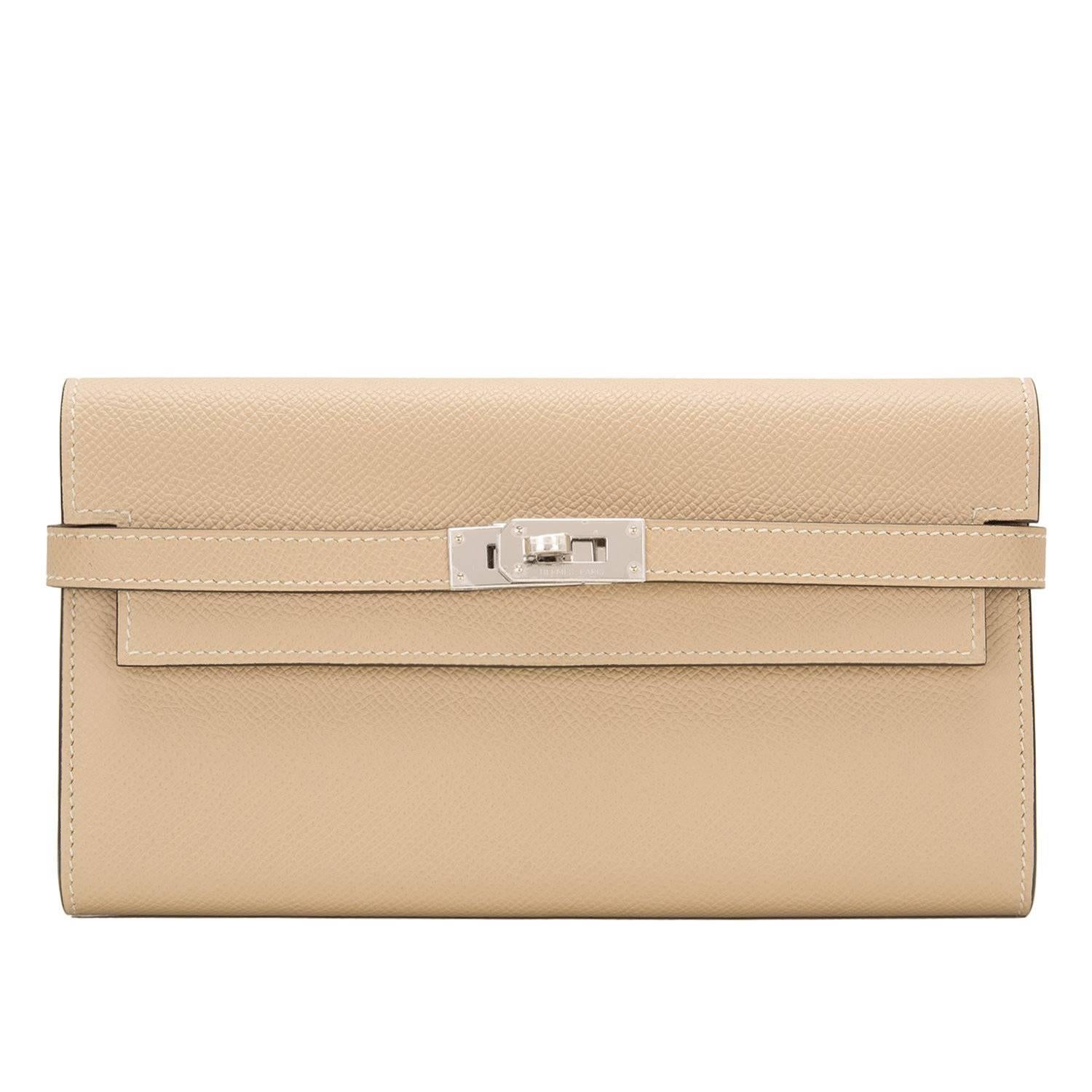 Hermes Trench Epsom Kelly Long Wallet NEW For Sale