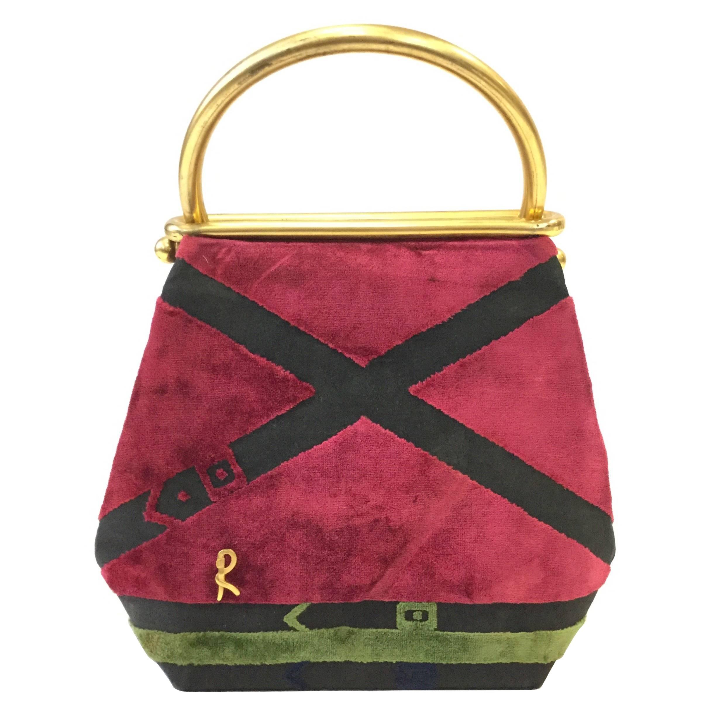 1970s Roberta di Camerino Velvet A-Frame Handbag