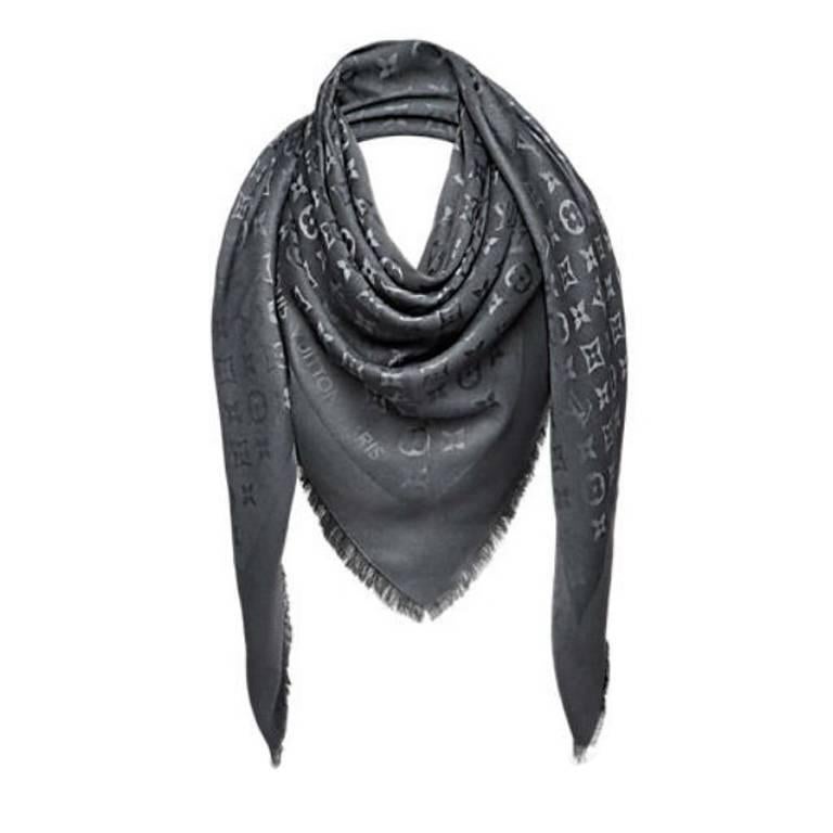 Louis Vuitton Fleur de Monogram Lurex Sheer Thread Silk Scarf at