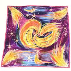 2000 Hermes Heavenly Fires Silk Scarf by Sefedin Alamin