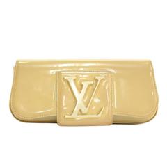 Louis Vuitton Sobe Beige Vernis Leather Evening Clutch Bag