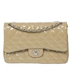 Chanel - Jumbo Double Flap Beige Patent Leather