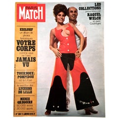 Vintage Rare Paris Match Cover - Andre Courreges - Raquel Welch