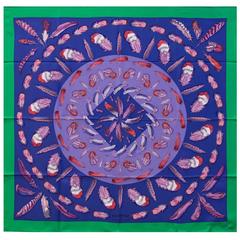 Hermes Scarf "Carre" 100% Silk "Plumes II" 2016