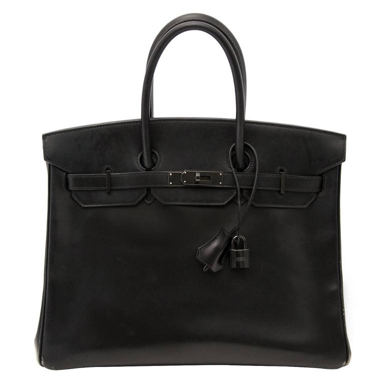 Very Rare Limited Birkin So Black Boxcalf 35cm at 1stdibs