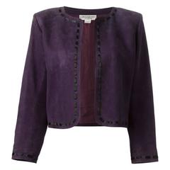 Rare Saint Laurent Purple Lamb Suede Bolero Jacket 5
